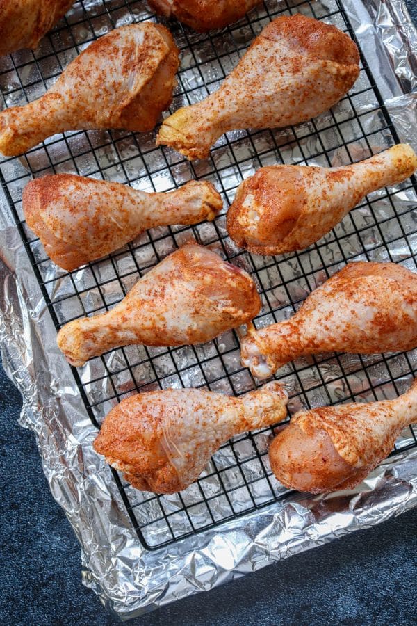 An easy keto and low carb friendly approach to getting crispy, flavorful, BBQ chicken drumsticks without having to use a fryer!