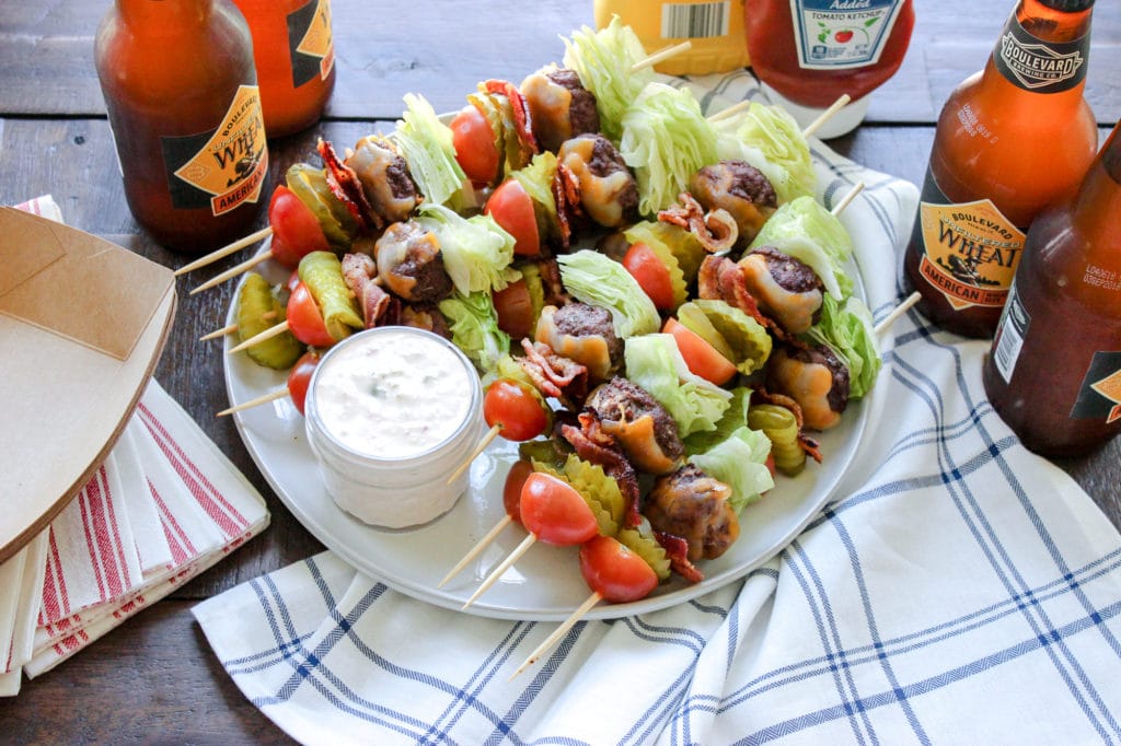Bacon Cheeseburger Kebabs