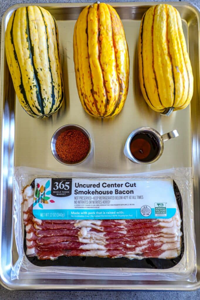 Bacon Wrapped Delicata Squash ingredients