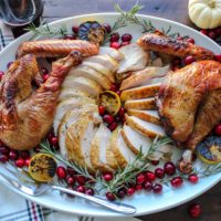 Smoked Spatchock Turkey in Champagne Brine