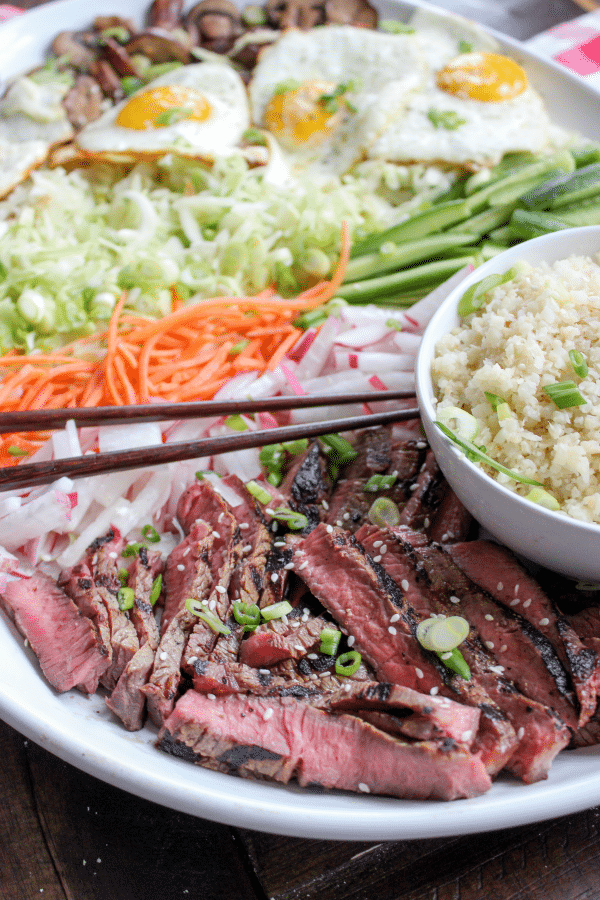 Steak Bibimbap Cauliflower Rice Bowls