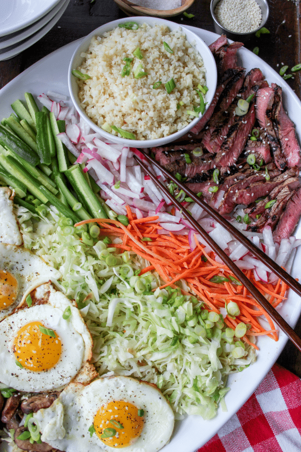Steak Bibimbap Cauliflower Rice Bowls