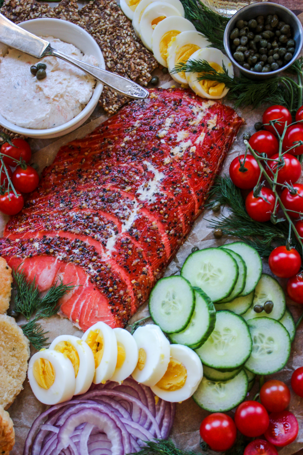 Low Carb Smoked Salmon Board