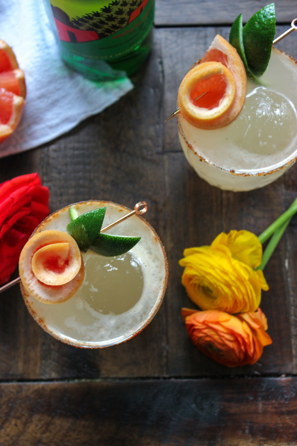 Put down the margarita and pick up this refreshing, mezcal paloma instead! It's bright, a little smoky, and something your next taco night needs! 