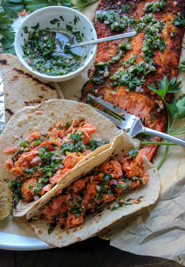 Coconut Crusted Salmon with Chimichurri