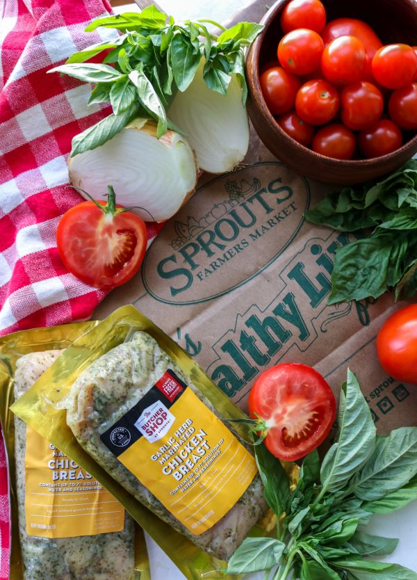 Garlic Herb Chicken with Fire Roasted Bruschetta