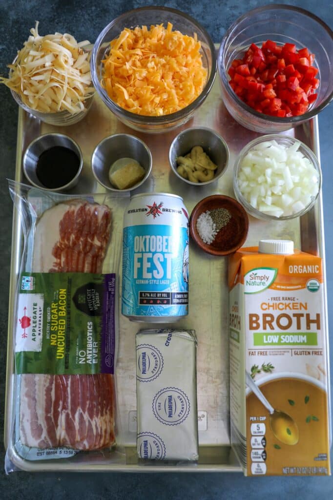 ingredients for making beer cheese soup