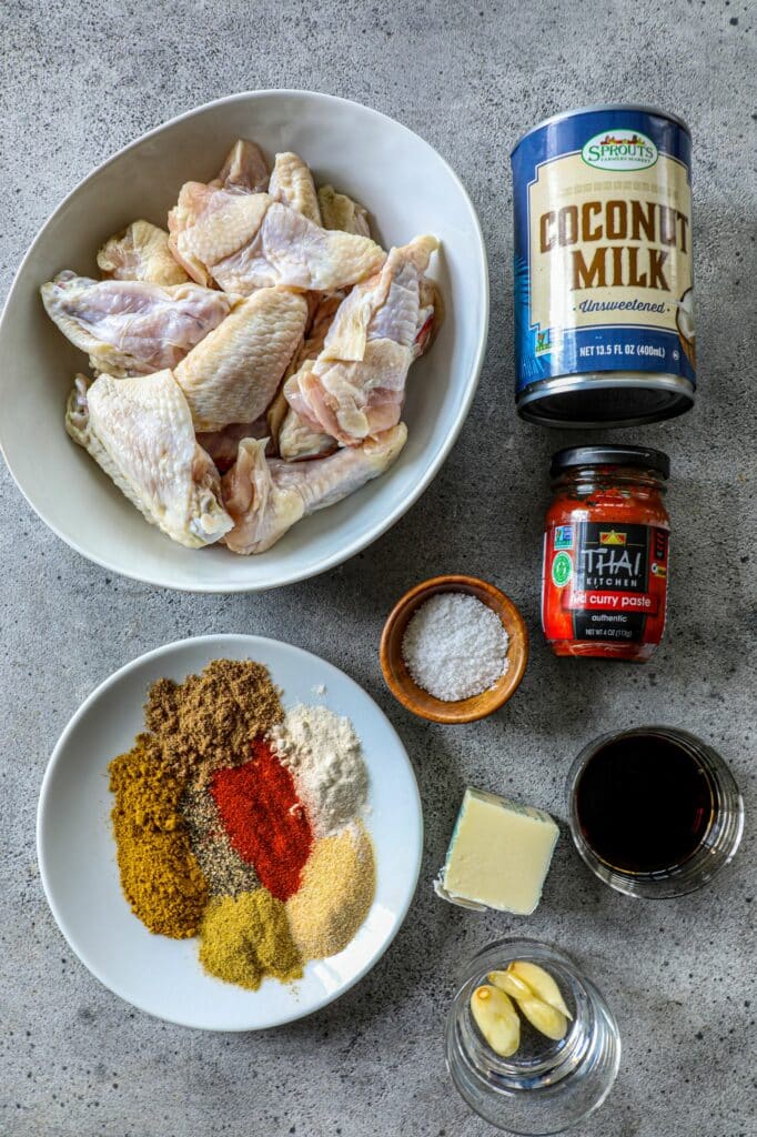 Grilled Thai Curry Chicken Wings ingredients