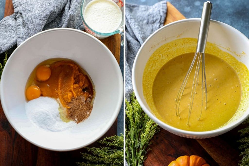 Making keto pumpkin pie filling