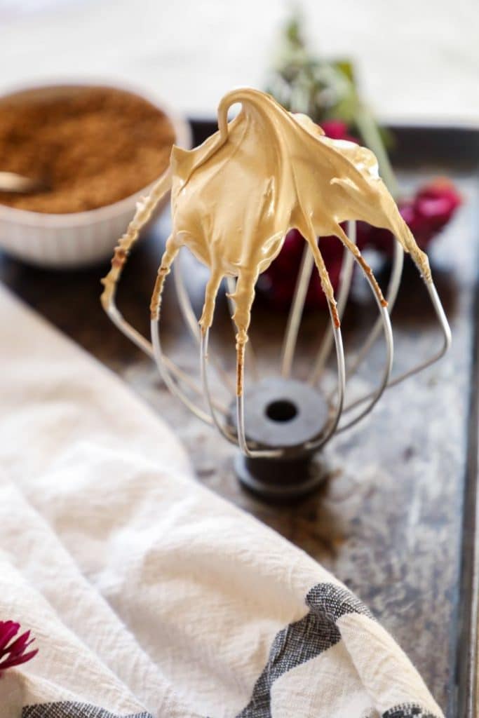 Close up of whipped dalgona.