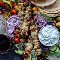 Easy Grilled Greek Chicken Platter