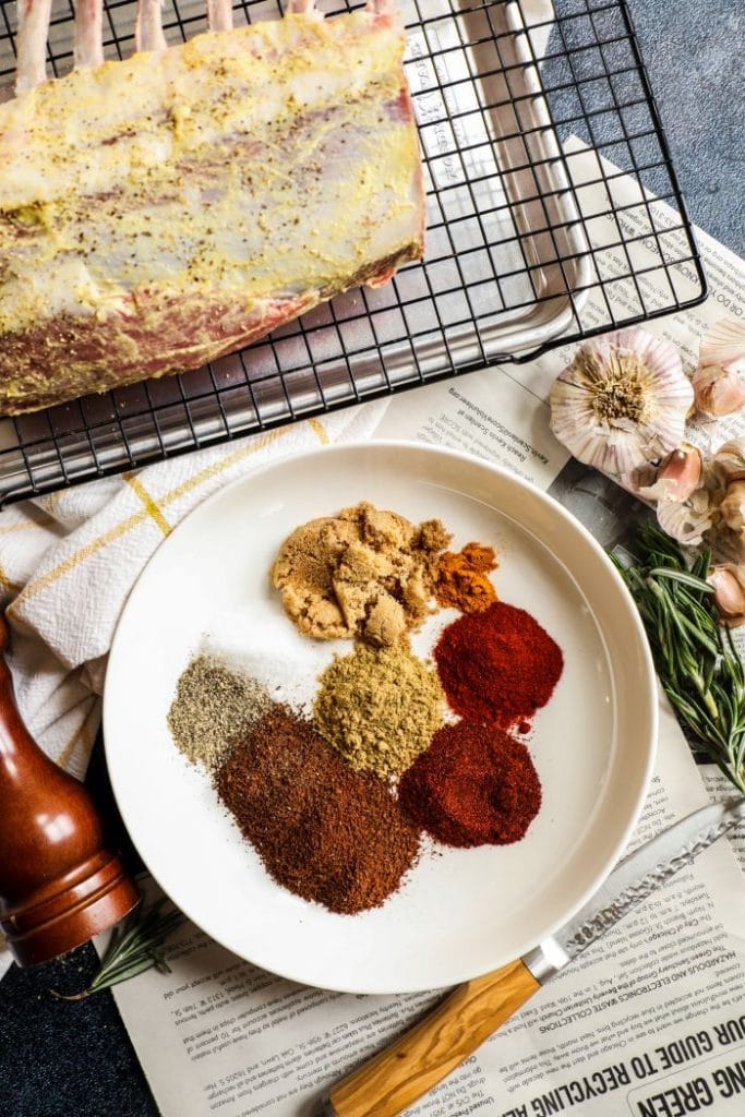 Grilled Coffee Rubbed Rack of Lamb