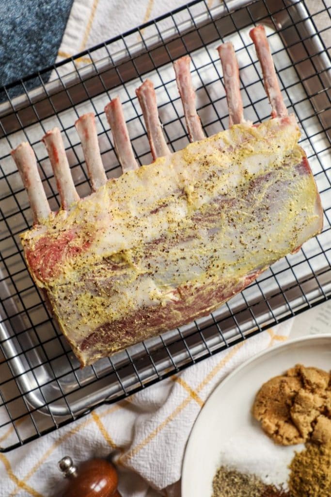 Grilled Coffee Rubbed Rack of Lamb