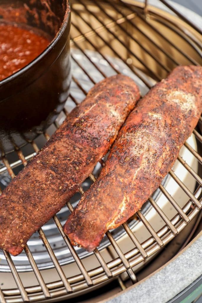Fully smoked pork tenderloins on the big green egg.