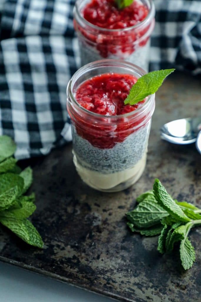 Low Carb Peanut Butter and Jelly Chia Pudding