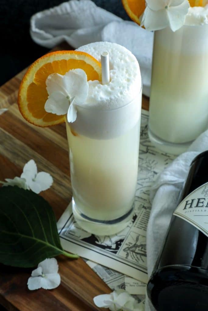 Keto Ramos Gin Fizz- Creamsicle flavored cocktail.