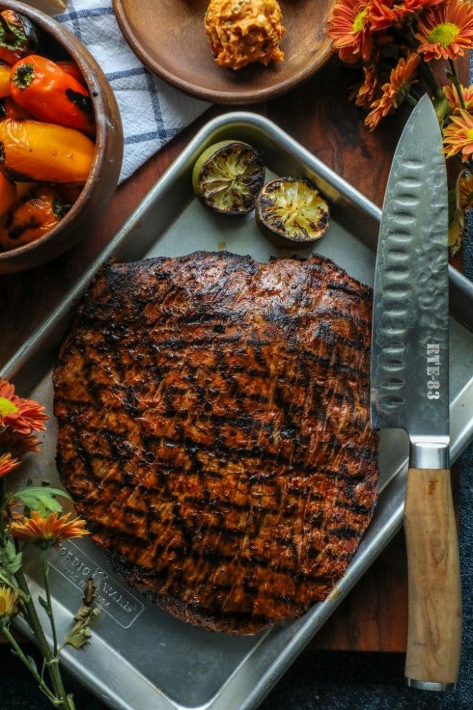 Easy Grilled Adobo Marinated Flank Steak