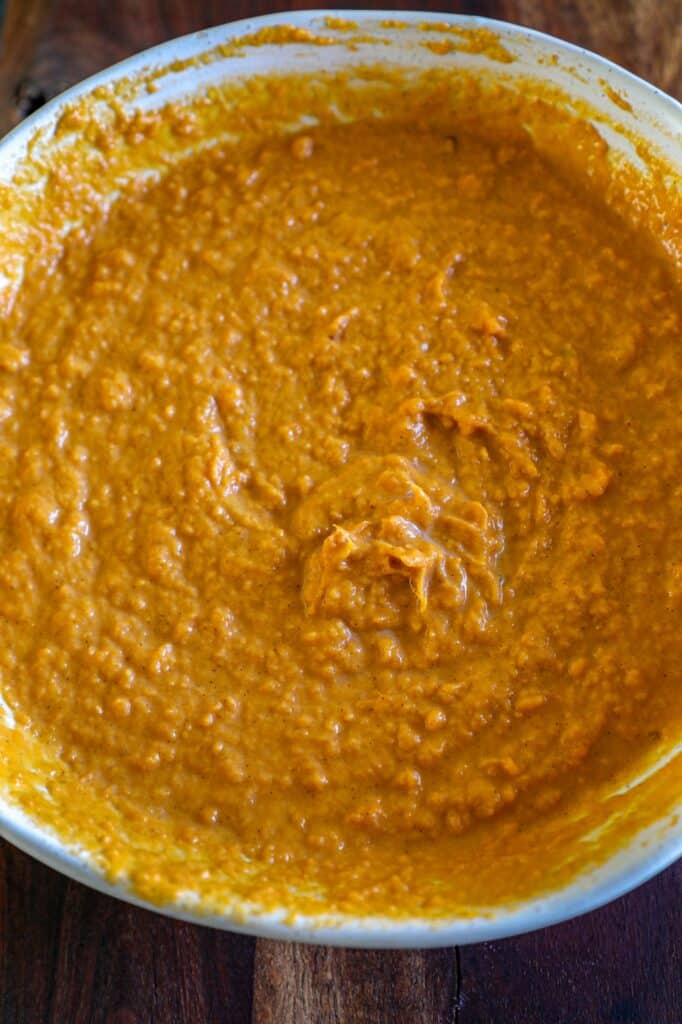 Sweet Potato Pie Bar filling in a bowl