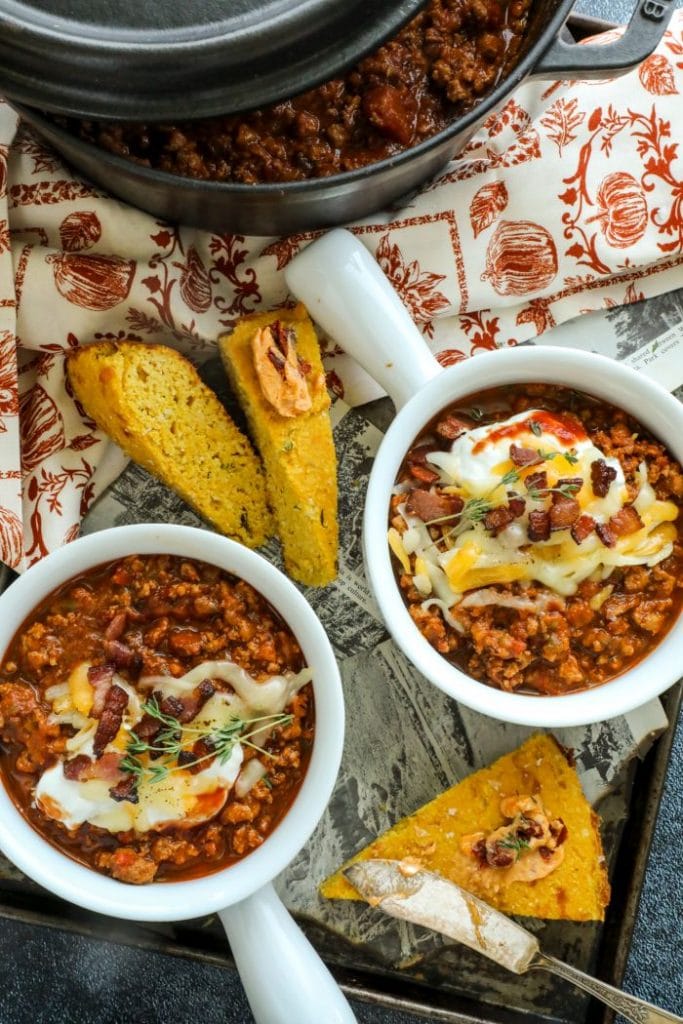 Turkey pumpkin chipotle chili