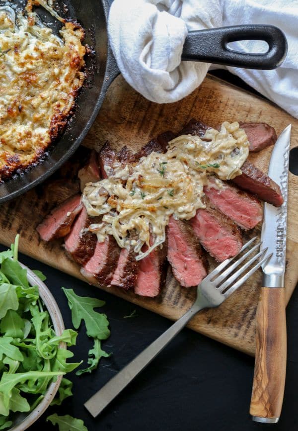 Low Carb Caramelized Onion and Blue Cheese Steak Sauce