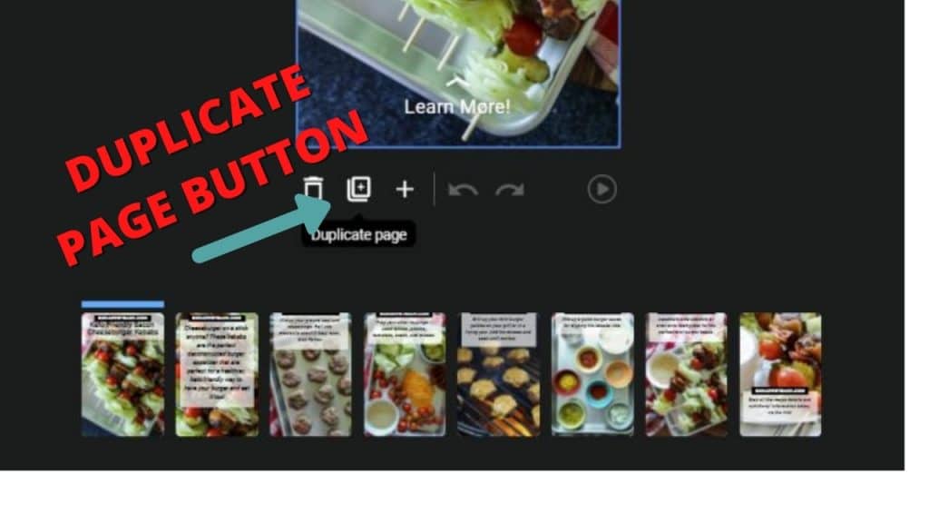 How to duplicate a page in google web story