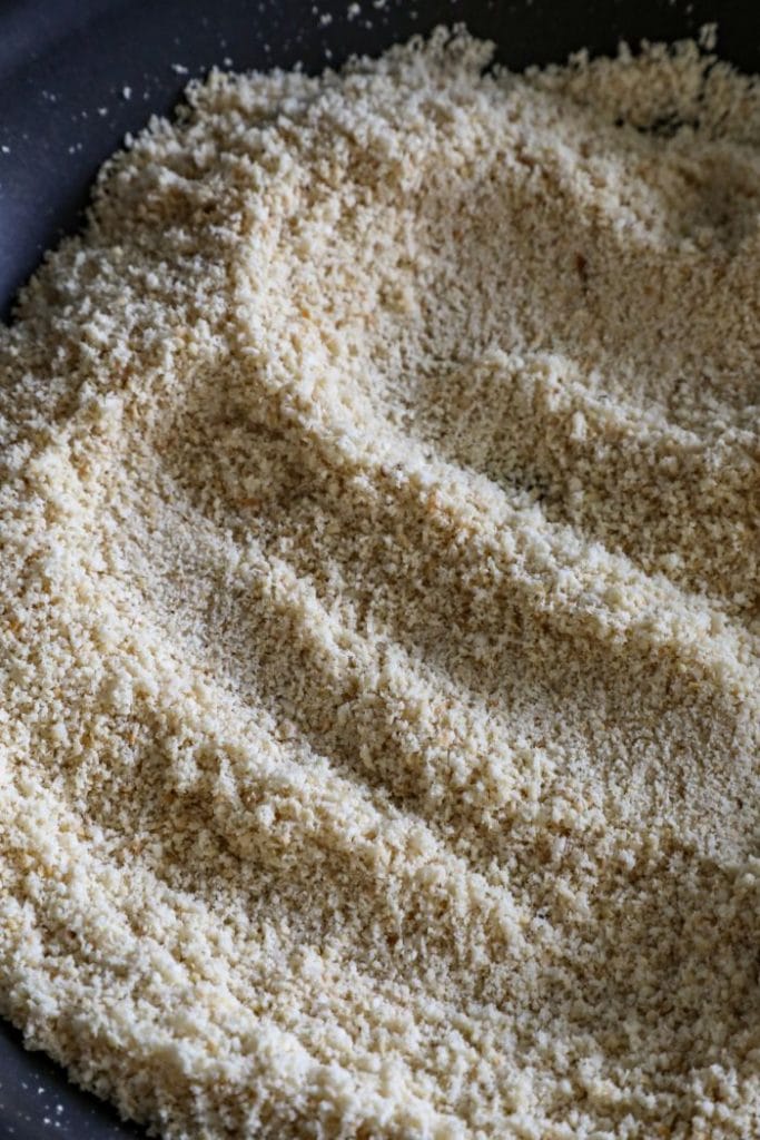 almond flour in a pan, lightly browned.