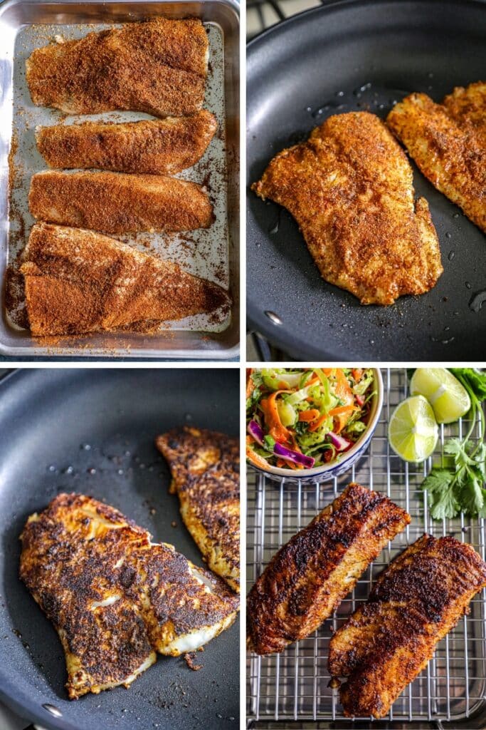 Steps for making blackened mahi mahi