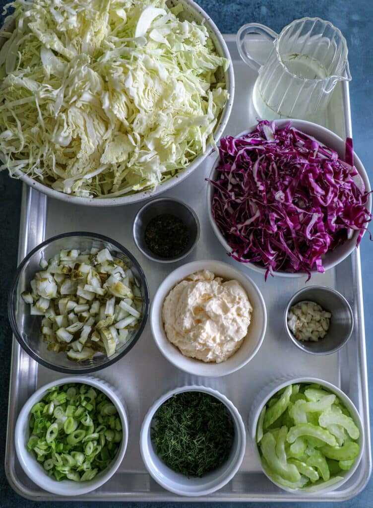 Dill Pickle Coleslaw ingredients