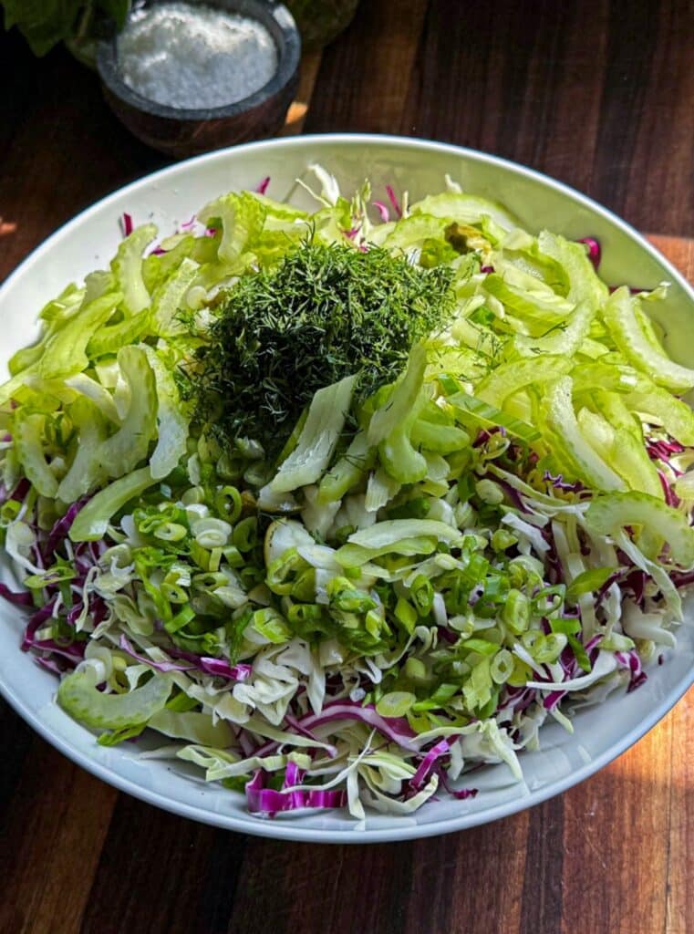 cabbage and ingredients mixed together