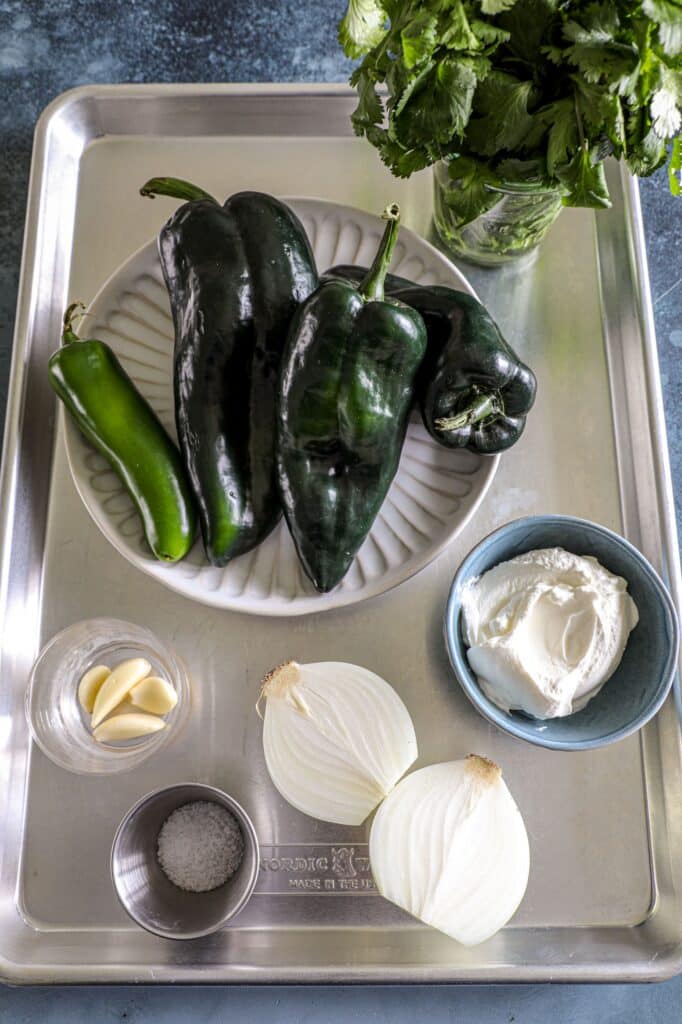 Poblano Cream Sauce ingredients