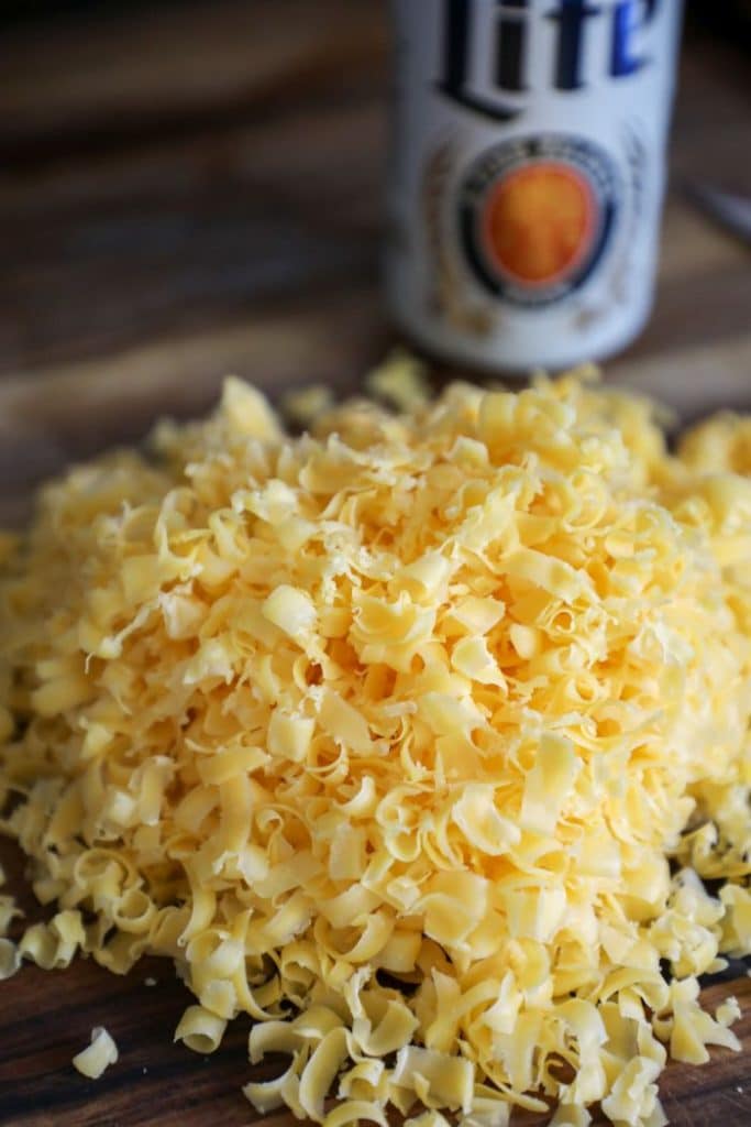 A pile of shredded cheese