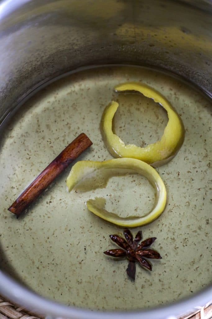 Syrup base for the making homemade luxardo cherries