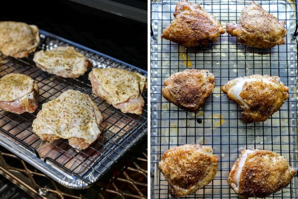 Smoked Chicken Thigh on a pellet smoker