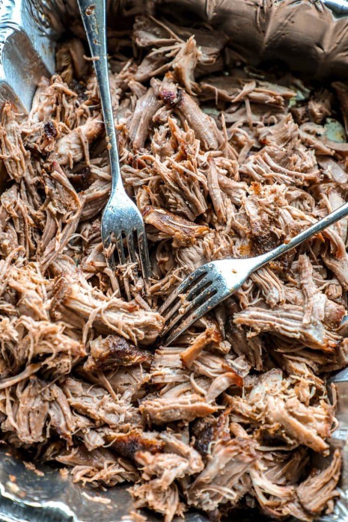 Shredded pork butt for pulled pork