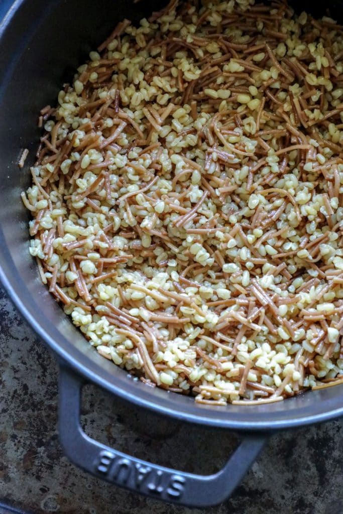 Finished and cooked pilaf