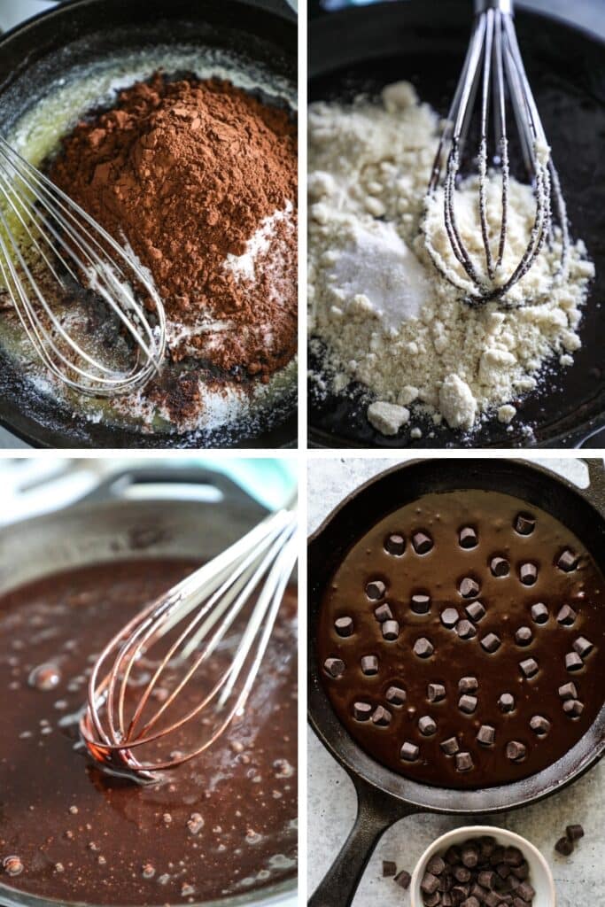 Steps for making the keto brownies