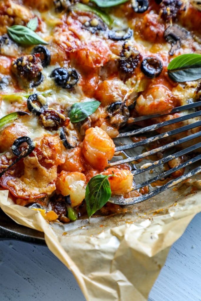 Cauliflower Gnocchi Skillet Pizza