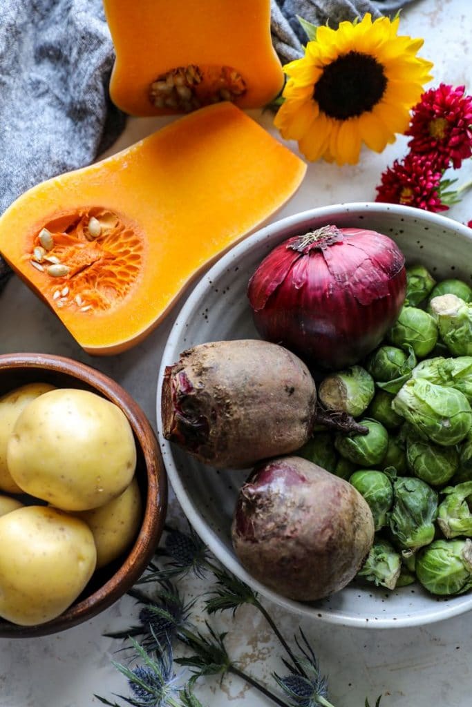 Cauliflower Gnocchi with Roasted Fall Vegetables ingredients