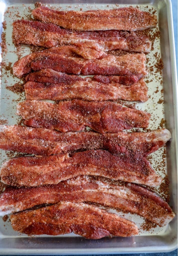 seasoned pork belly slices