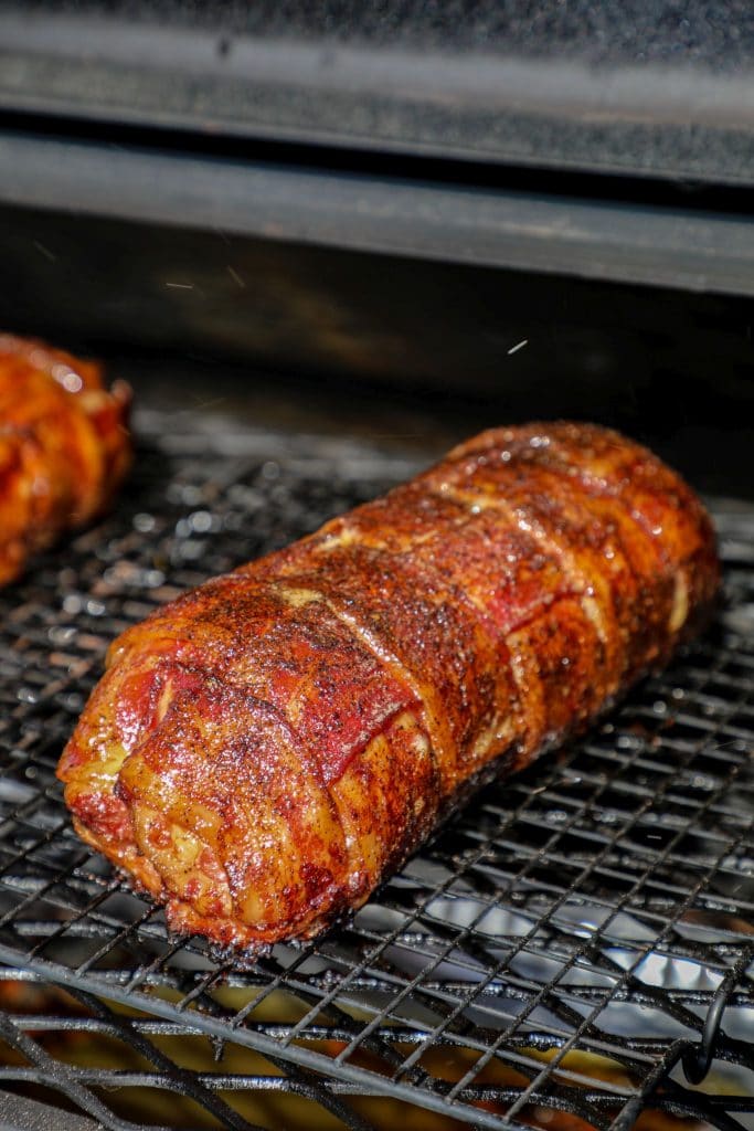 fully cooked Smoked Breakfast Fatty on the smoker