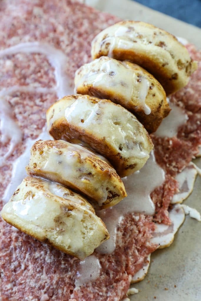Smoked Breakfast Fatty Recipe  with cinnamon rolls stuffed in the center