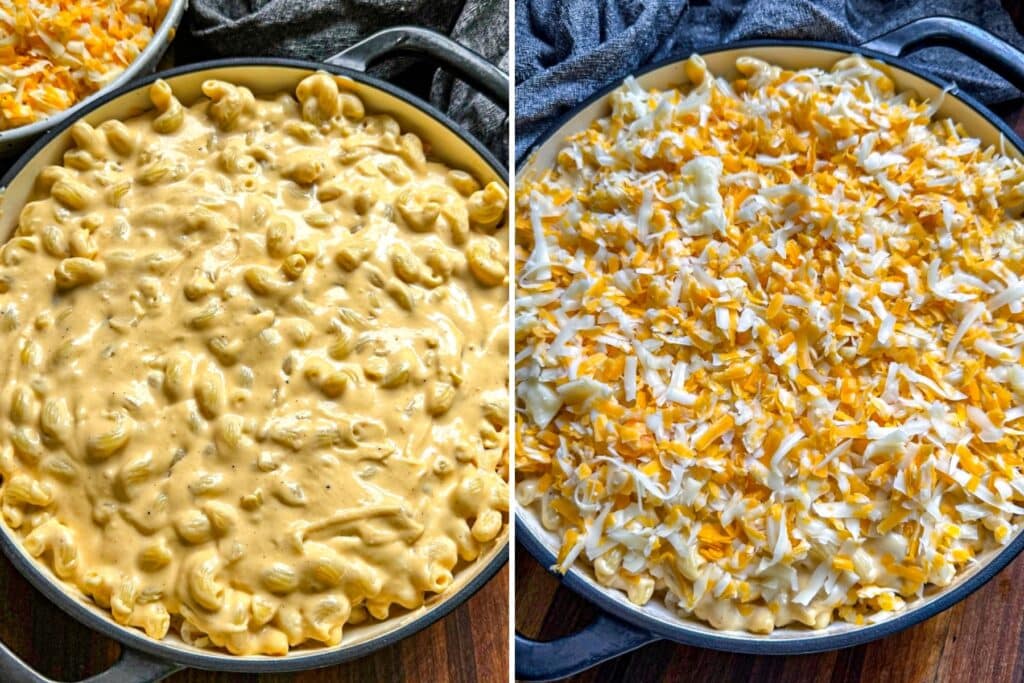 Adding the layers of cheese