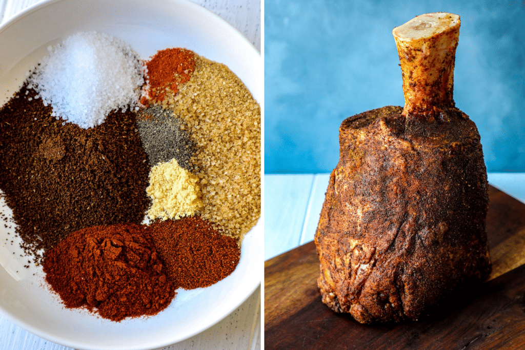 Ancho coffee rubbed beef shank