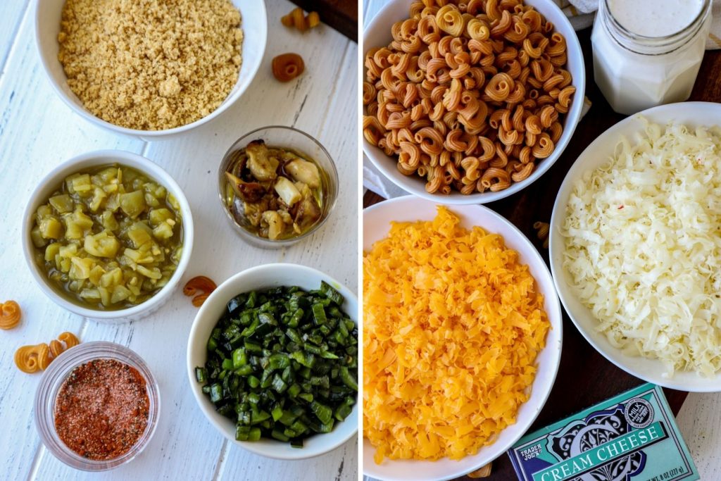 Smoked mac and cheese ingredients