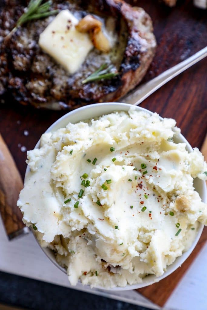 Kitchenaid Mashed Potato Recipe served with a steak