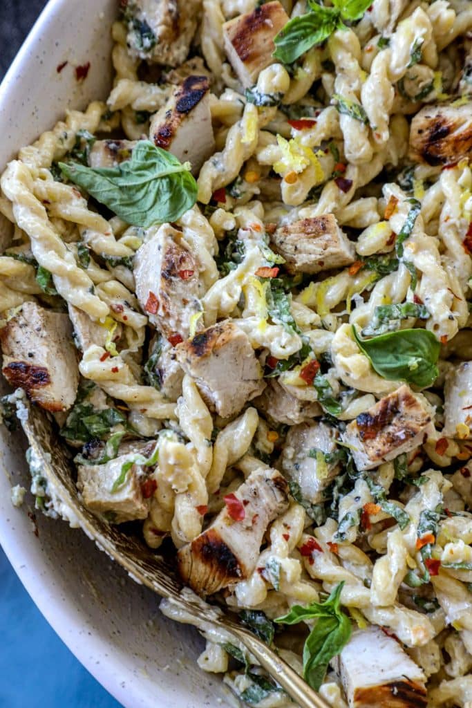 Creamy Lemon Chicken Pasta Salad