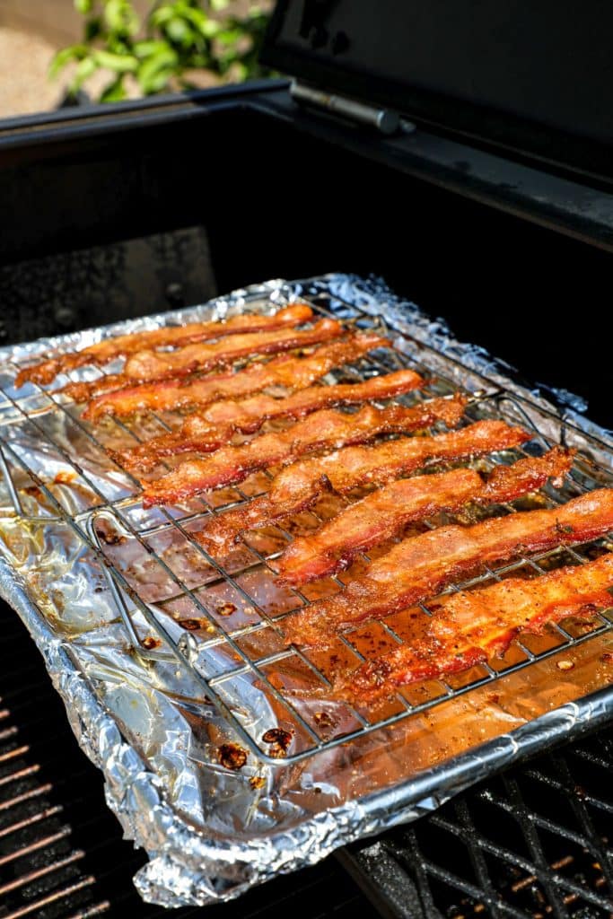 bacon smoking on the pellet smoker