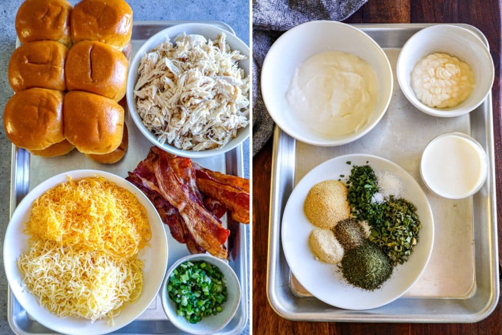 Chicken Bacon Ranch Sliders ingredients