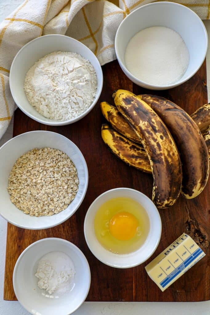 Banana Oatmeal muffins recipe ingredients