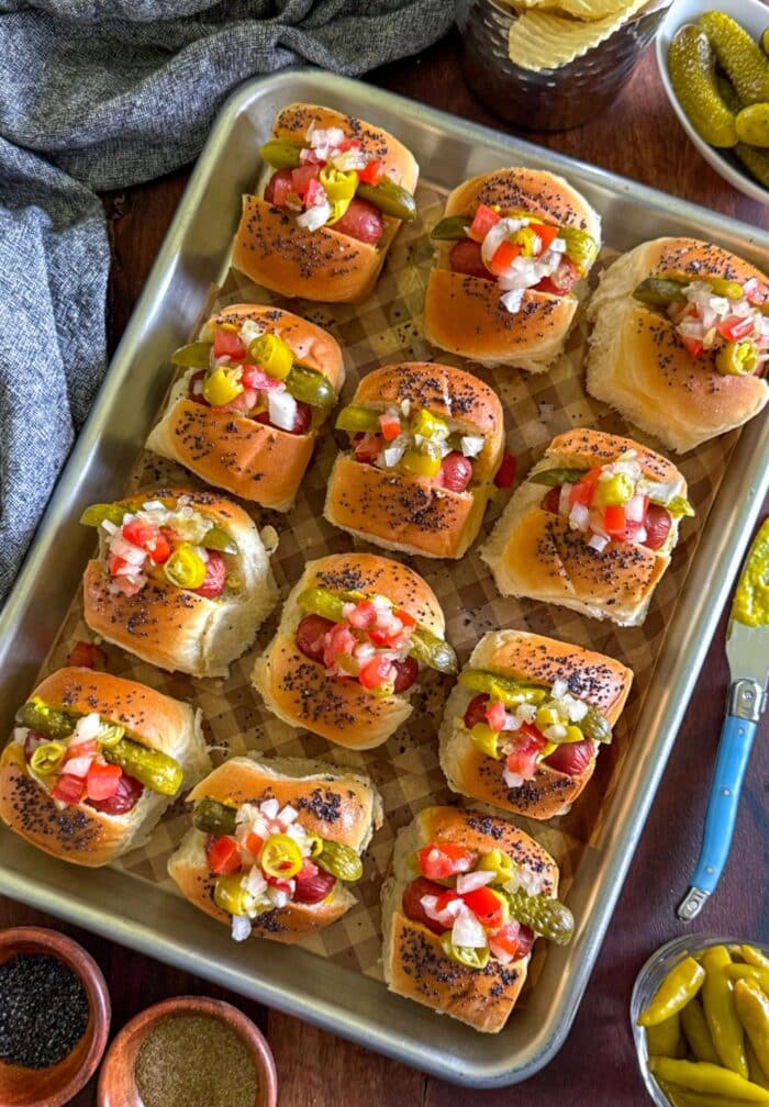 Mini Chicago Hot Dog Sliders